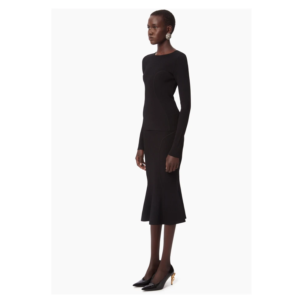 Nina Ricci Zwarte aansluitende longsleeve top Black Dames