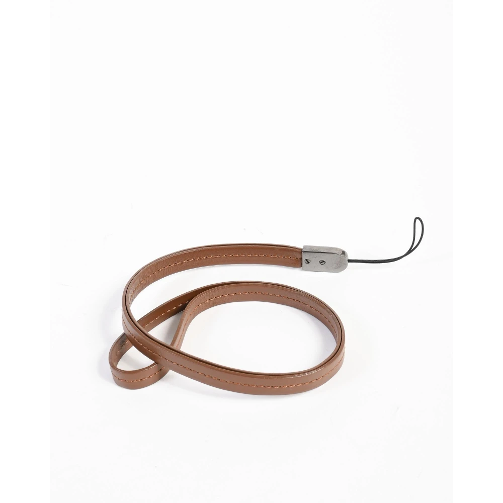 TOD'S Stijlvolle leren telefoonband met metalen details Beige Dames