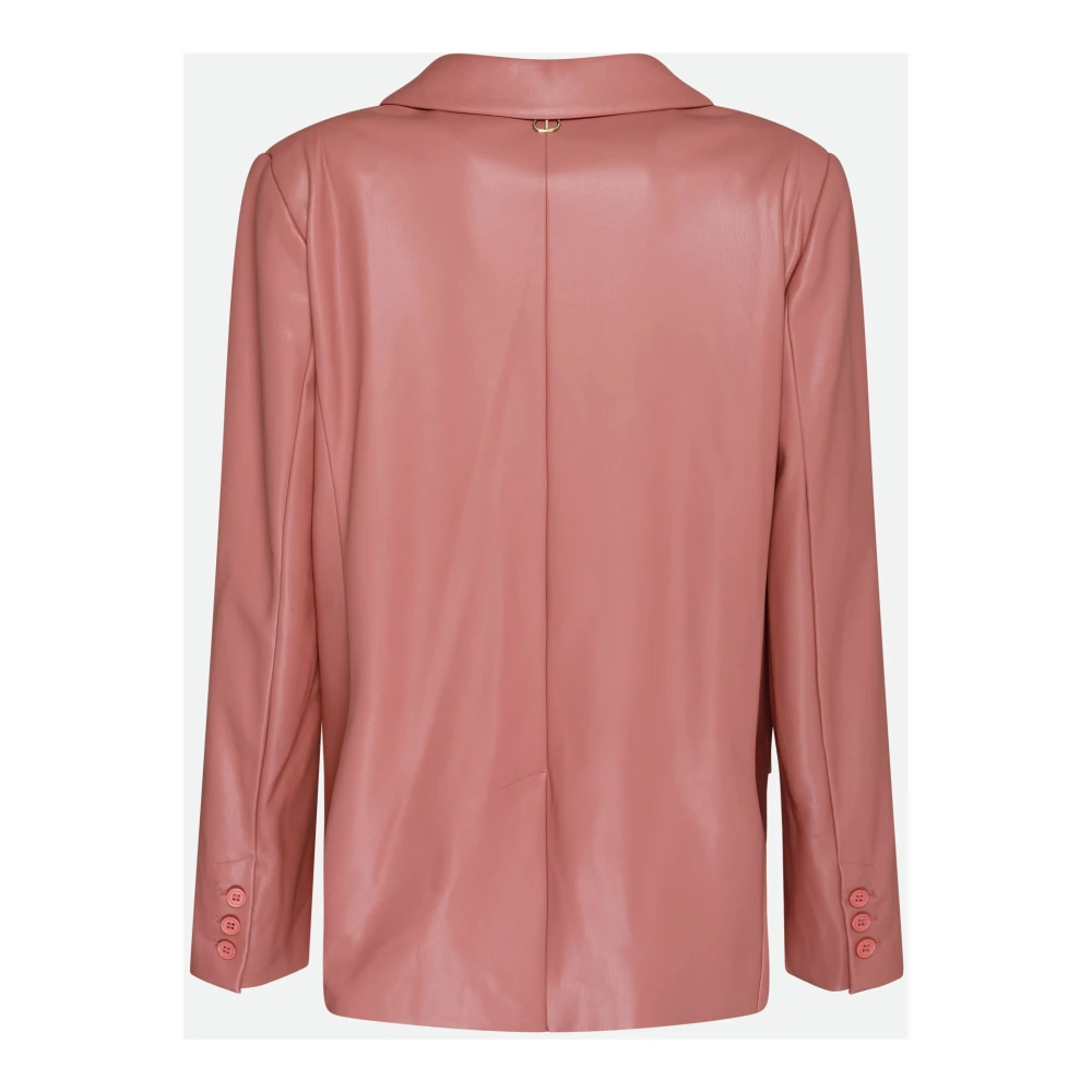 Twinset Roze Leren Effect Blazer Pink Dames