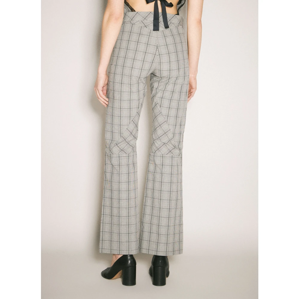Our Legacy Geruite Motief Moto Cut Broek Gray Dames