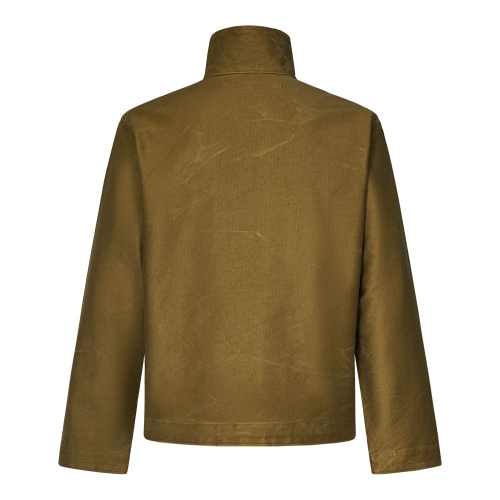 Ralph Lauren Katoenen Jas met Hoge Kraag Brown Heren