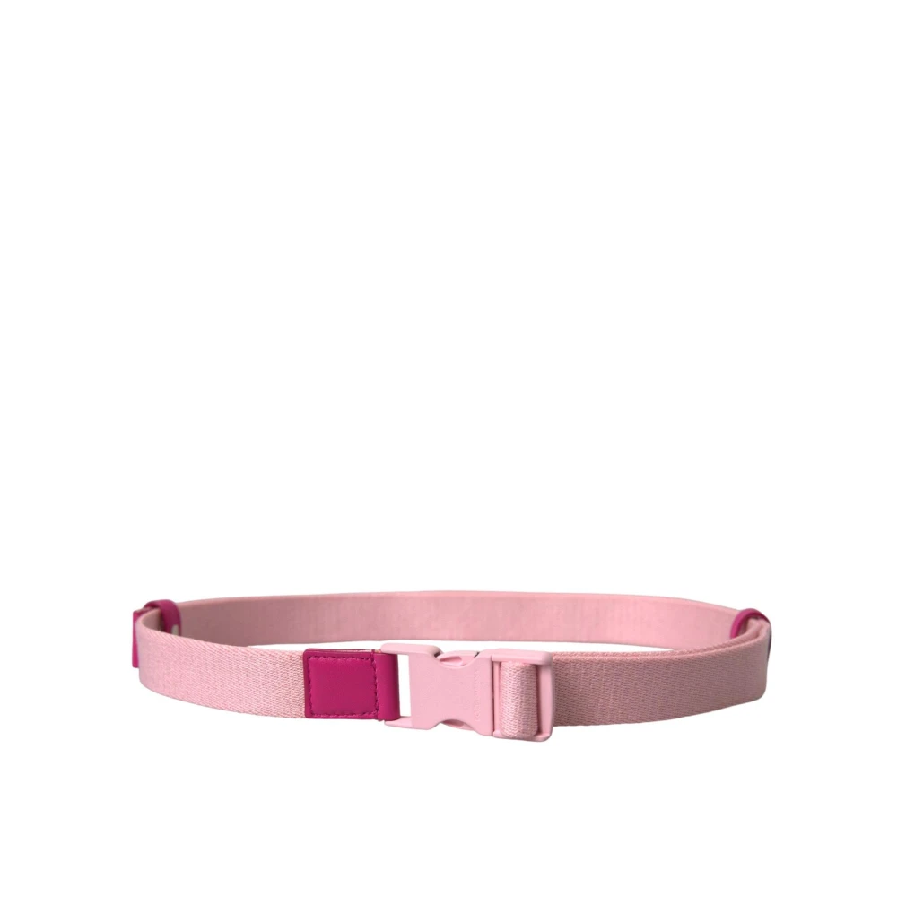 Dolce & Gabbana Roze Canvas Stretch Riem met Plastic Gesp Pink Dames