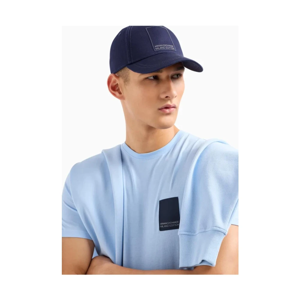 Armani Exchange Biologische katoenen zonneklep Blue Heren