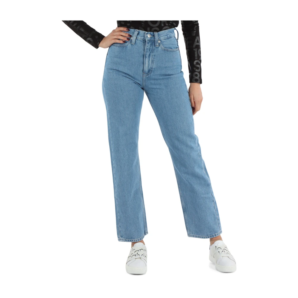 Calvin Klein Jeans High Rise Straight Jeans Blue Dames