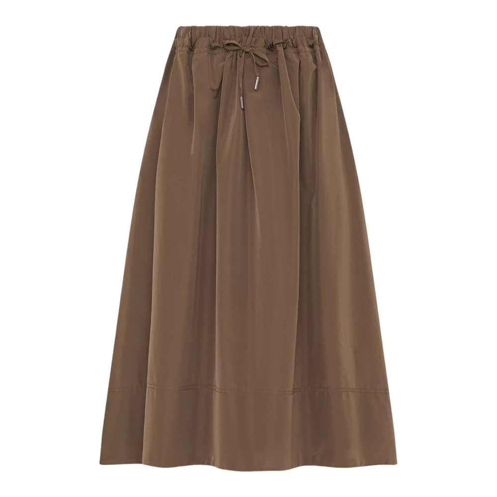 Marella Elegant Flared Midi Skirt Brown Dames