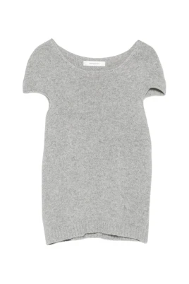 Rundhalsad stickad topp