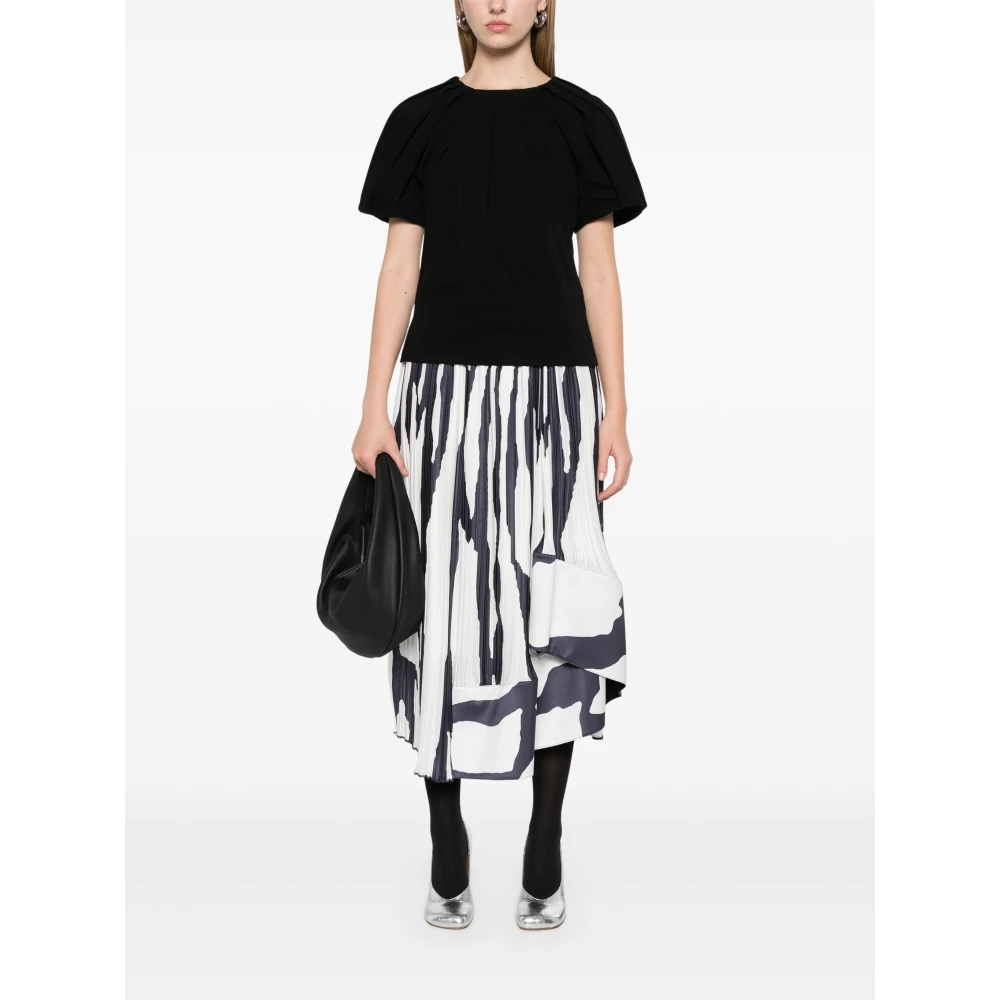 Lanvin Zebra Print Cascade Rok White Dames