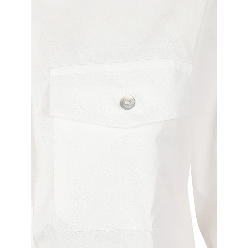 Marella Witte Katoenen Overhemd White Dames