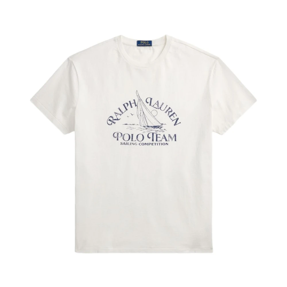 Polo Ralph Lauren Herr Vit Toppar M, Bomull, T-Shirt Med Logotryck