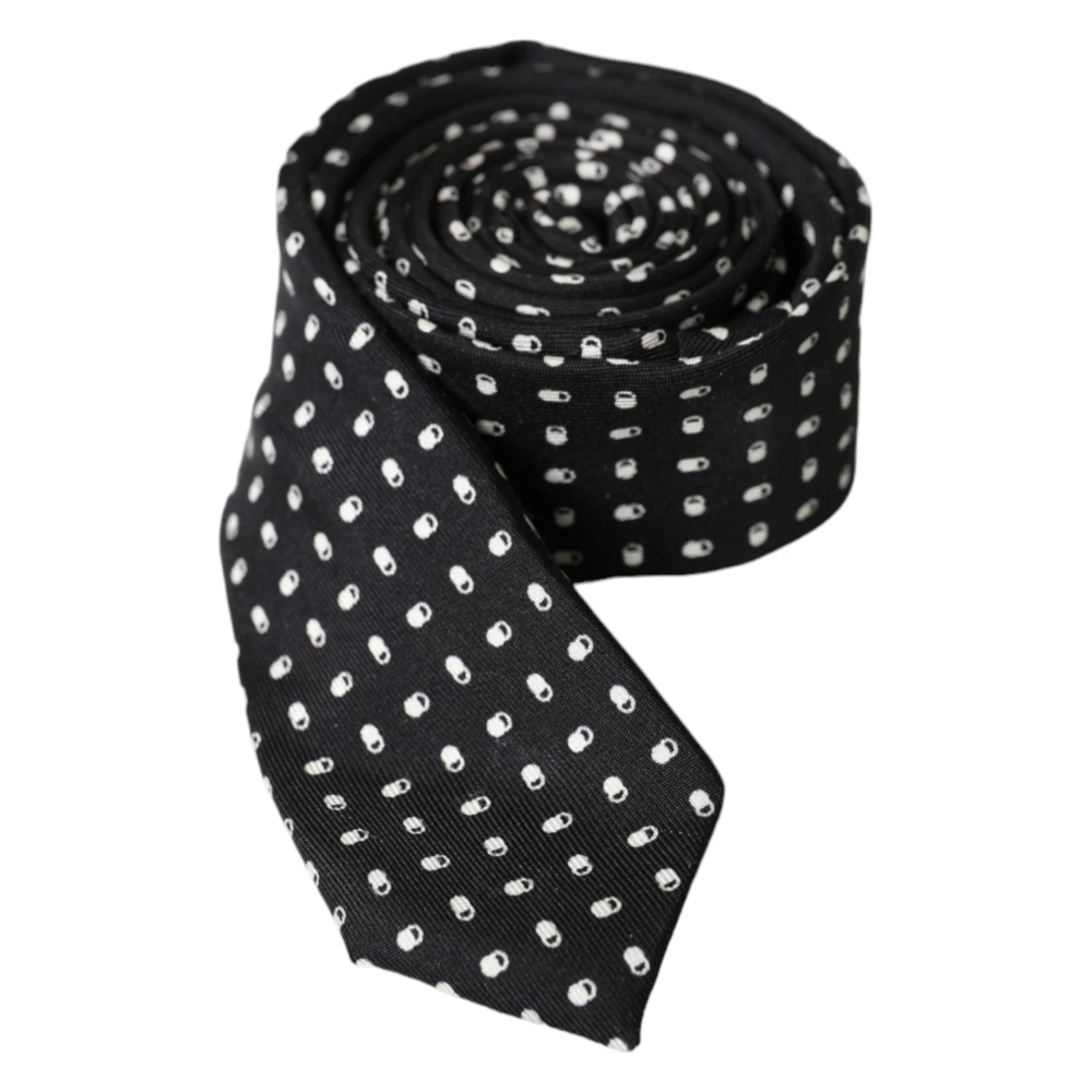 Dolce & Gabbana Elegante zijden stropdas met logodetails Black Heren