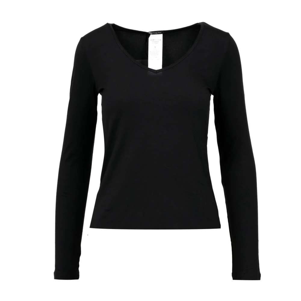 Pennyblack Zwart V-hals T-shirt met lange mouwen Black Dames