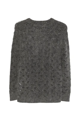 Sweater i öppen stickning med paljetter