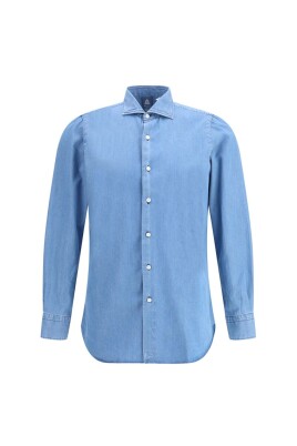 denim-effect-french-collar-shirt