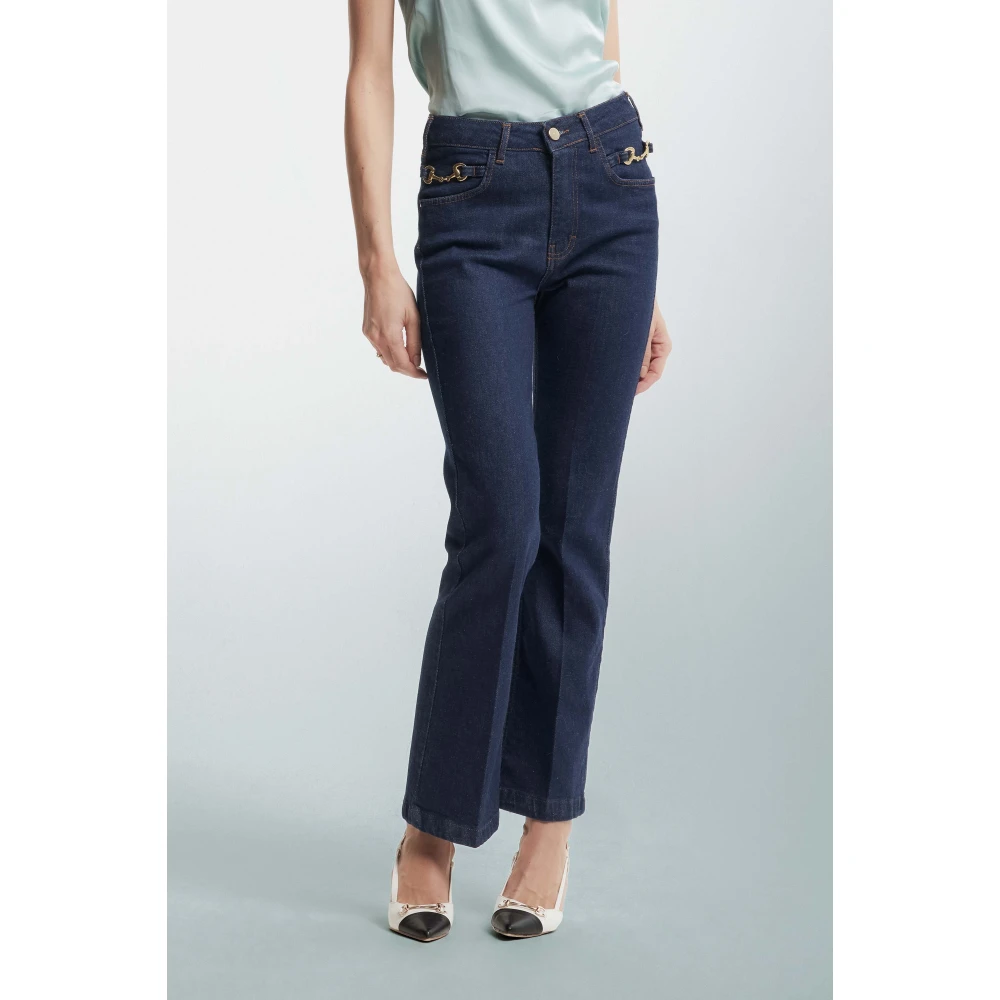 Kocca Metal Hook Waistline Jeans Blue Dames