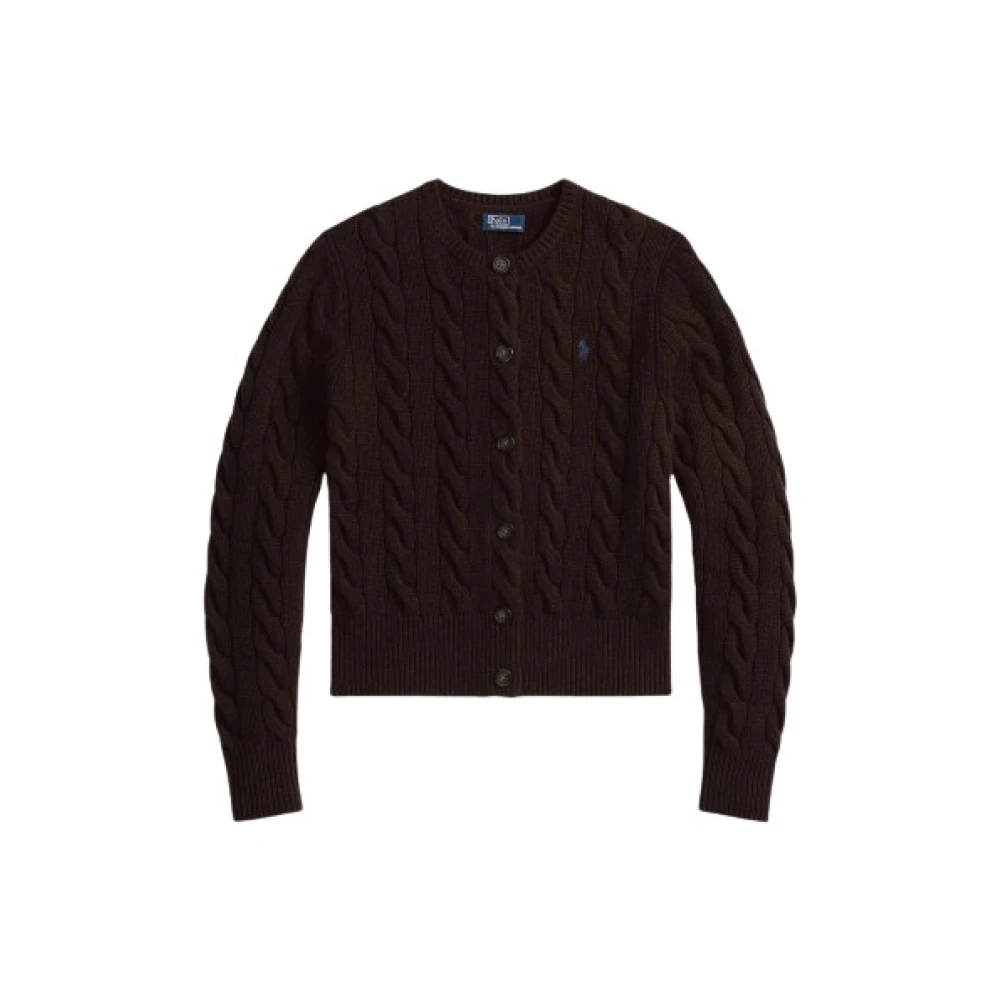 Polo Ralph Lauren Women's Brown Cable-Knit Cardigan