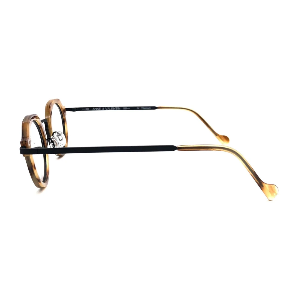 Anne & Valentin Moderne Bril in Zwart en Goud Brown Dames