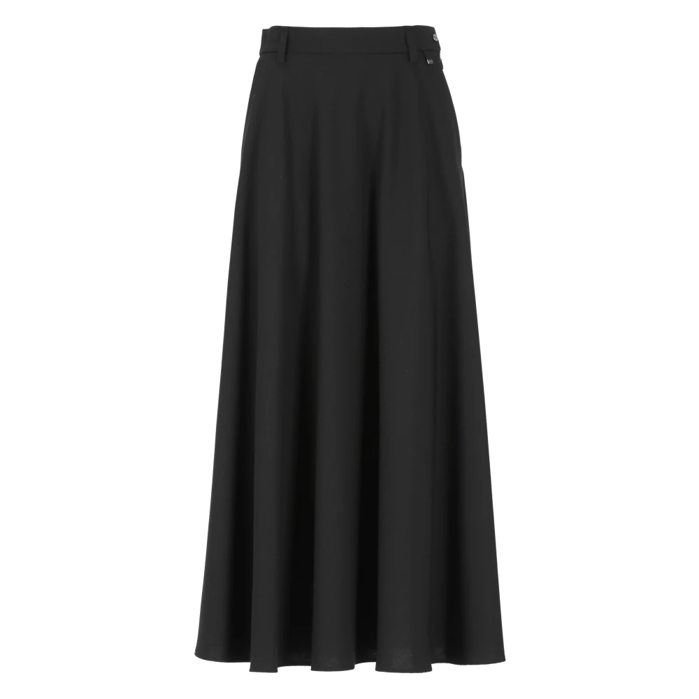 Herno Zwarte wollen rok met zakken Black Dames