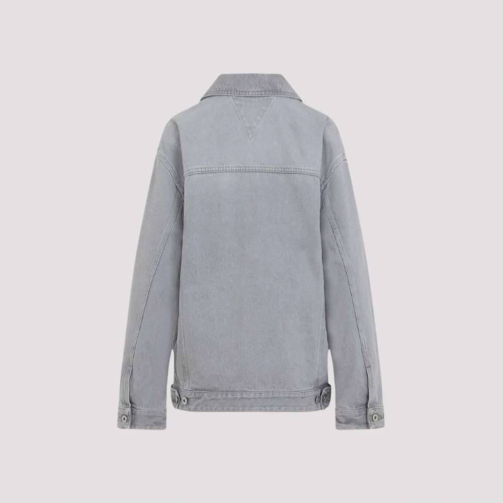Bottega Veneta Lichtgrijs Gewassen Denim Jack Gray Dames