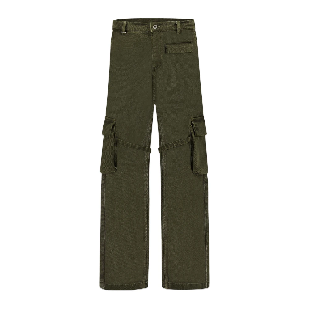 FLÂNEUR Wide Trousers Green, Herr