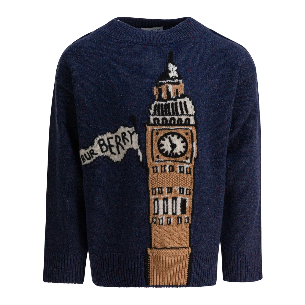 Burberry Boys Blue Knitwear Aw25 Stylish