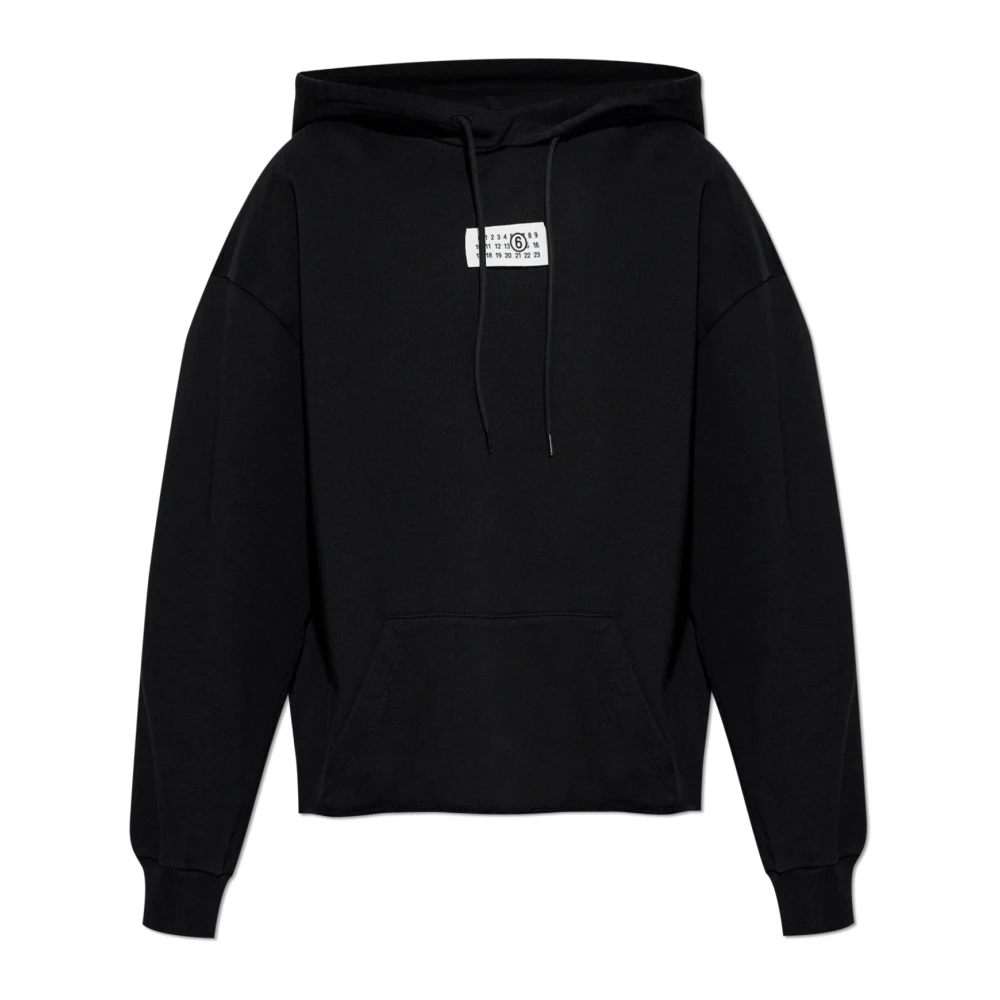 Mm6 Maison Margiela Women's Black Hooded Sweatshirt - Hoodies - L - Sweatshirts & Hoodies