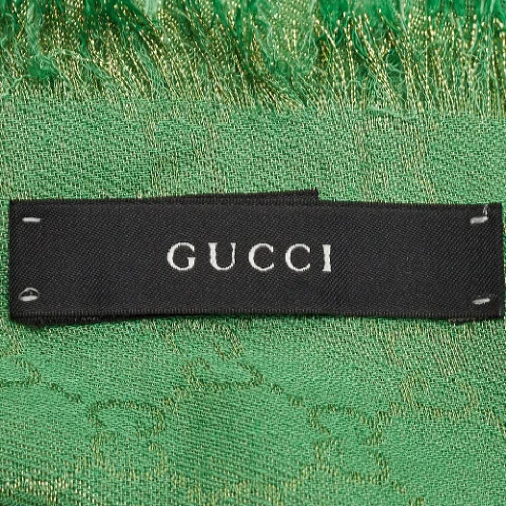 Gucci Vintage Pre-owned Cashmere scarves Green Dames
