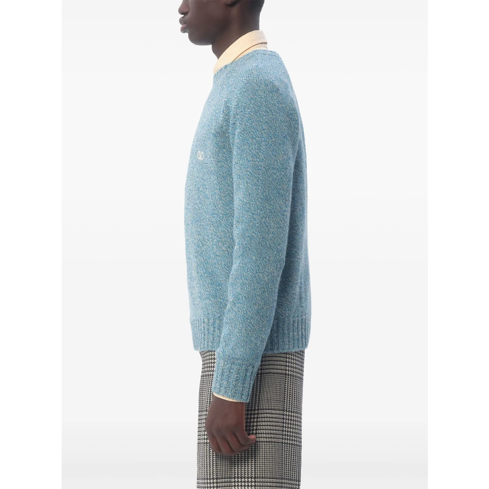 Valentino Garavani Blauwe Crew Neck Sweater Blue Heren