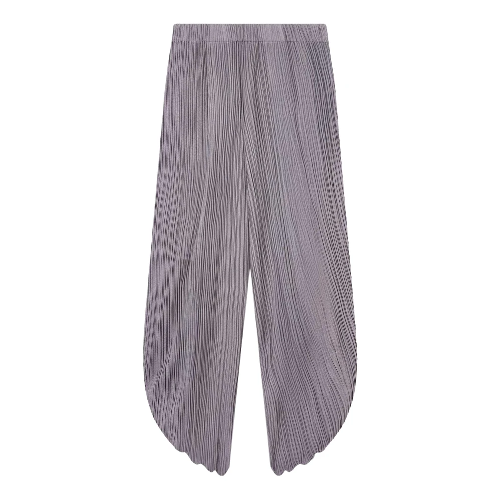 Giorgio Armani Gray Pleated Jersey Trousers - Female - Wide Trousers - Xl - Trousers
