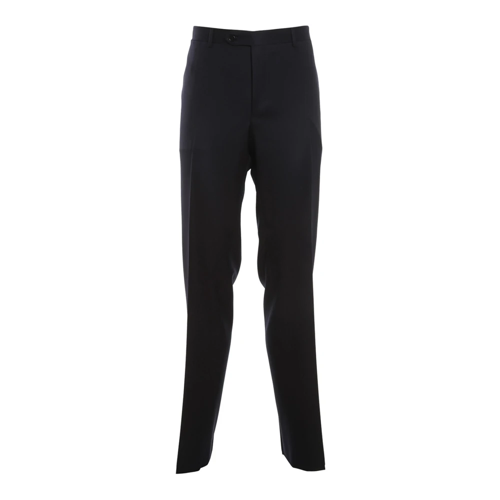 Canali Wollen broek met zakken en sluiting Blue Heren