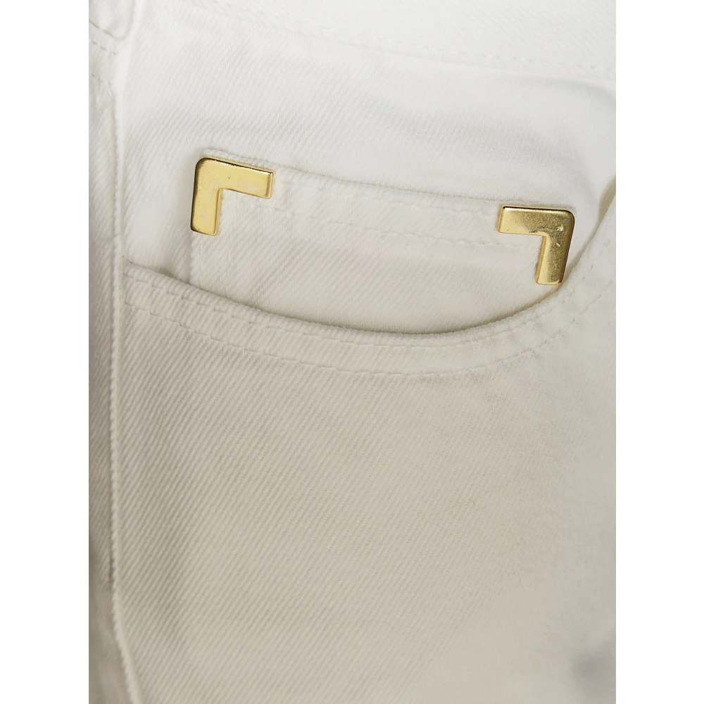Palm Angels Stijlvolle Tubular Denim Boot-Cut Jeans White Dames