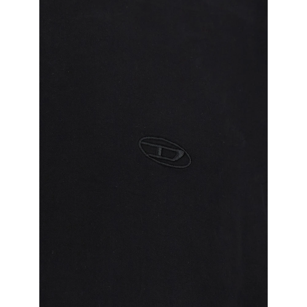 Diesel Zwart shirt met D-logo Black Heren