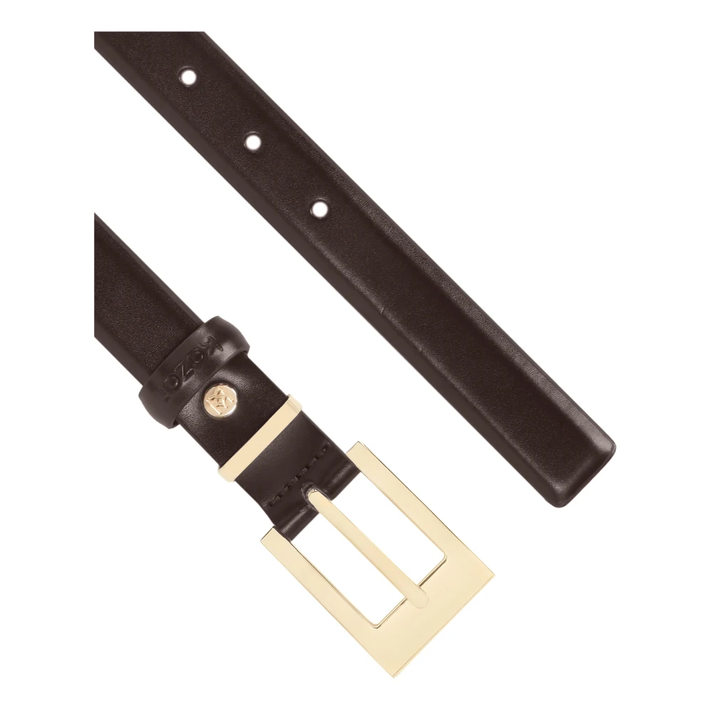 Kazar Donkerbruine leren riem met gouden gesp Brown Dames