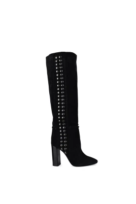 High Suede Studded Boots