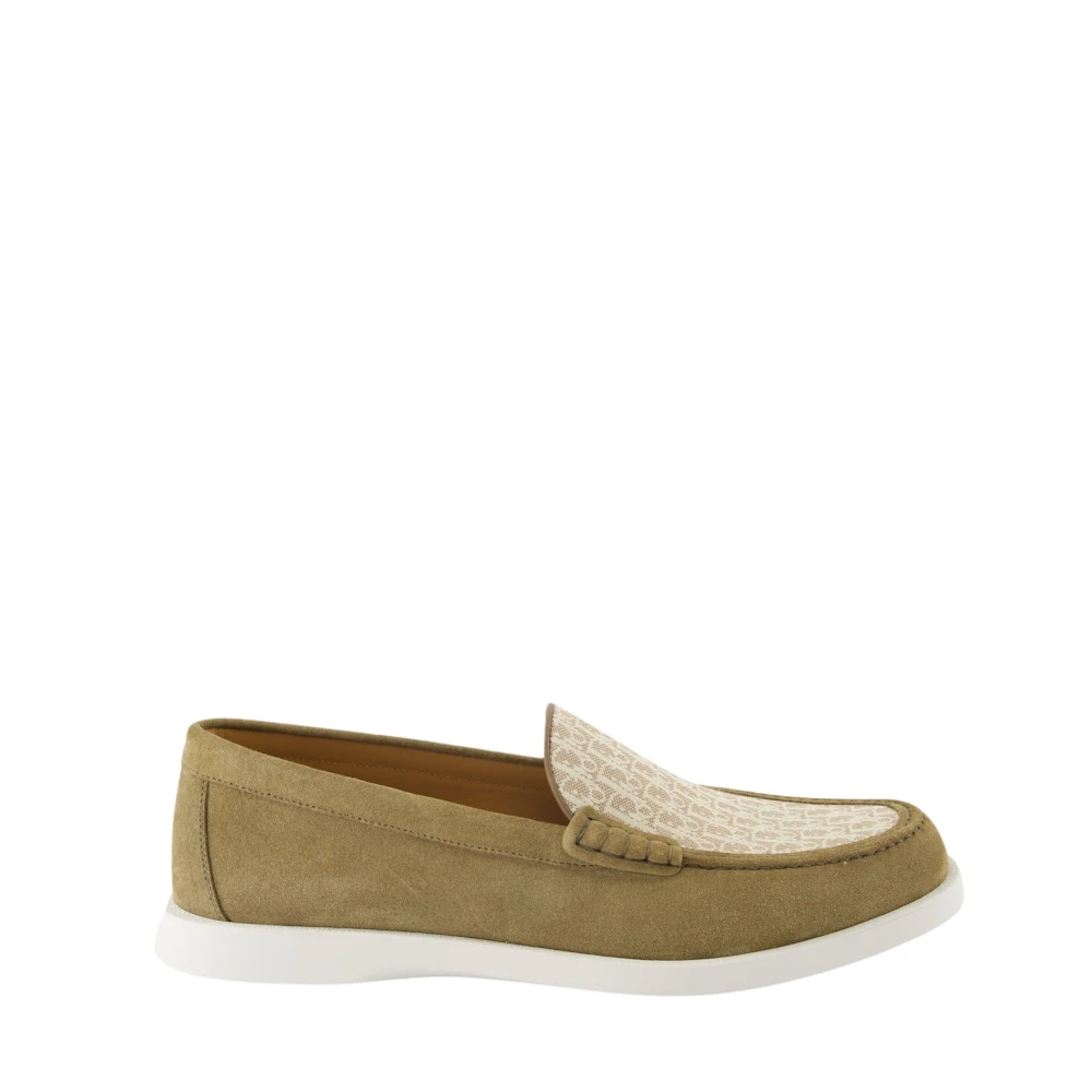 Dior Slip-On Rund Tå Mocka Loafers Green, Herr