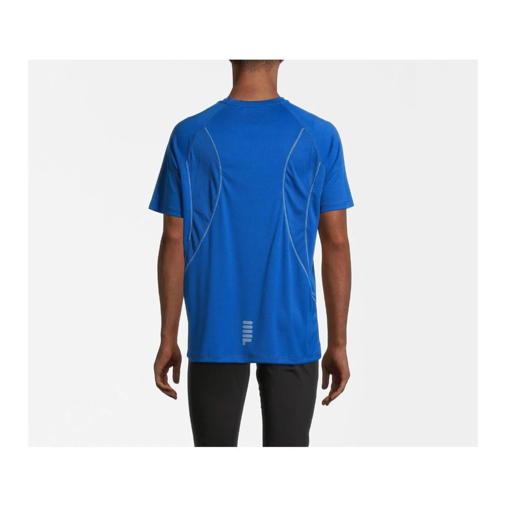 Fila Logo T-shirt van Polyester Blue Heren