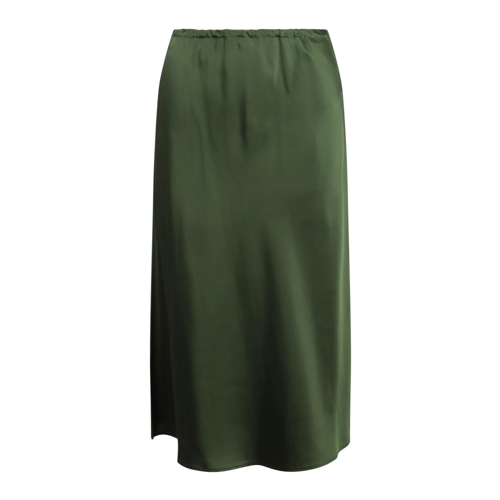 Jil Sander Satijnen Straight Midi Rok Green Dames