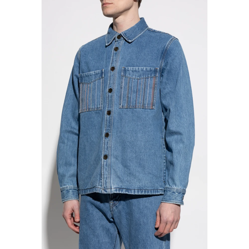 PS By Paul Smith Denim jas met zakken Blue Heren