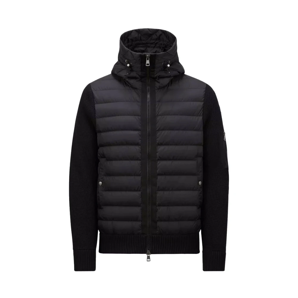 Moncler Gewatteerde wollen vest met dons Black Heren