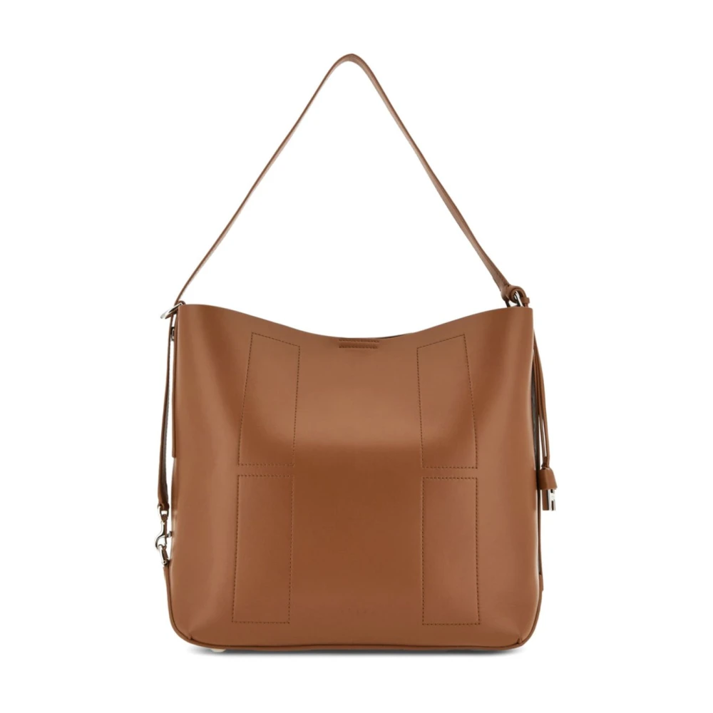 Hogan Bruine Schoudertas met Logohanger Brown Dames