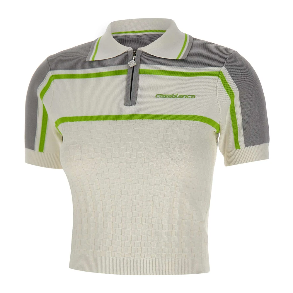 Casablanca Women's White Polo Shirt - Polo Shirts - M - Tops