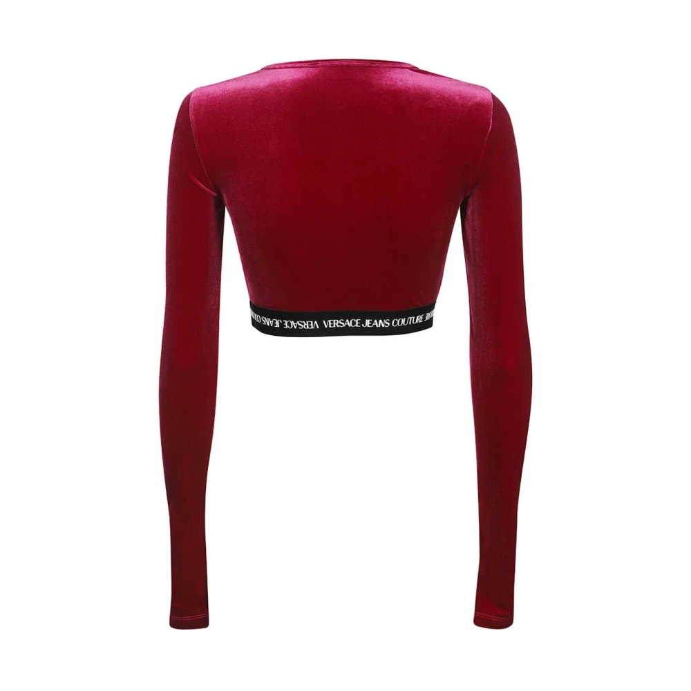 Versace Jeans Couture Logo Crop Top Red Dames