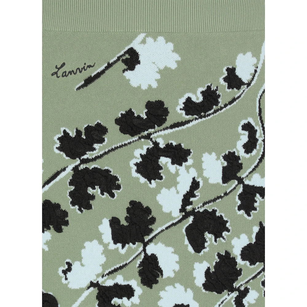 Lanvin Bloemenpatroon Elastische Taille Rok Green Dames
