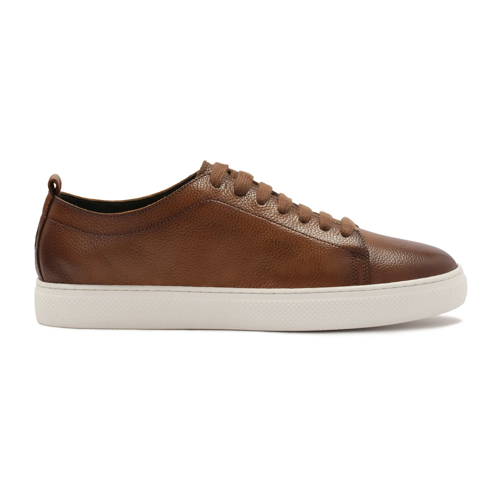 Kazar Bruine korrelige leren sneakers Heren Schoenen