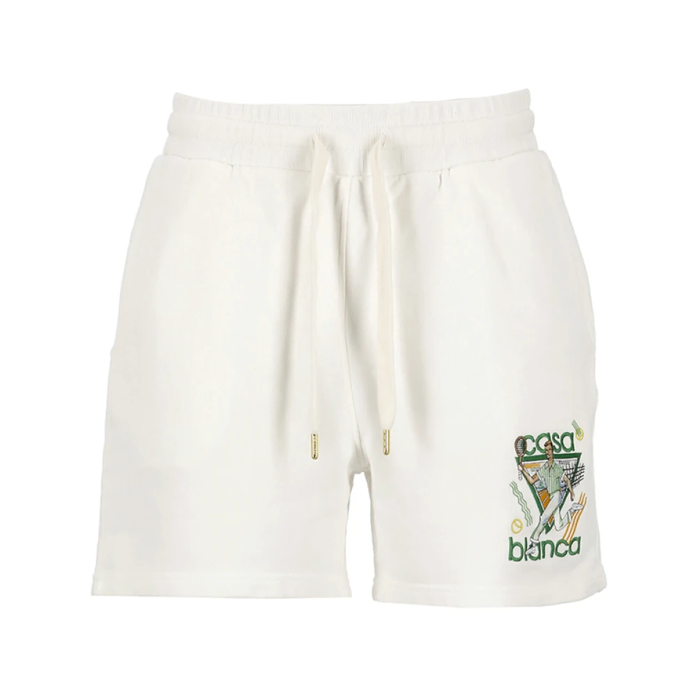 Casablanca Witte katoenen shorts met elastische taille en trekkoord White Dames
