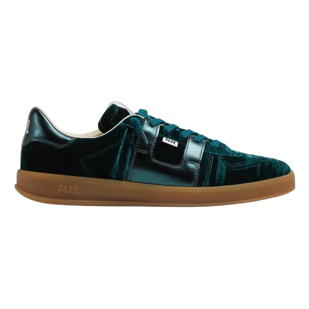 P448 Velvet en Leren Sneakers Dames Schoenen Groen