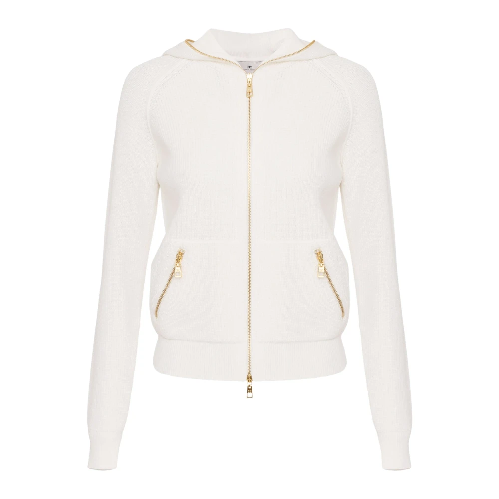 Elisabetta Franchi Hoodie met ritssluiting Beige Dames
