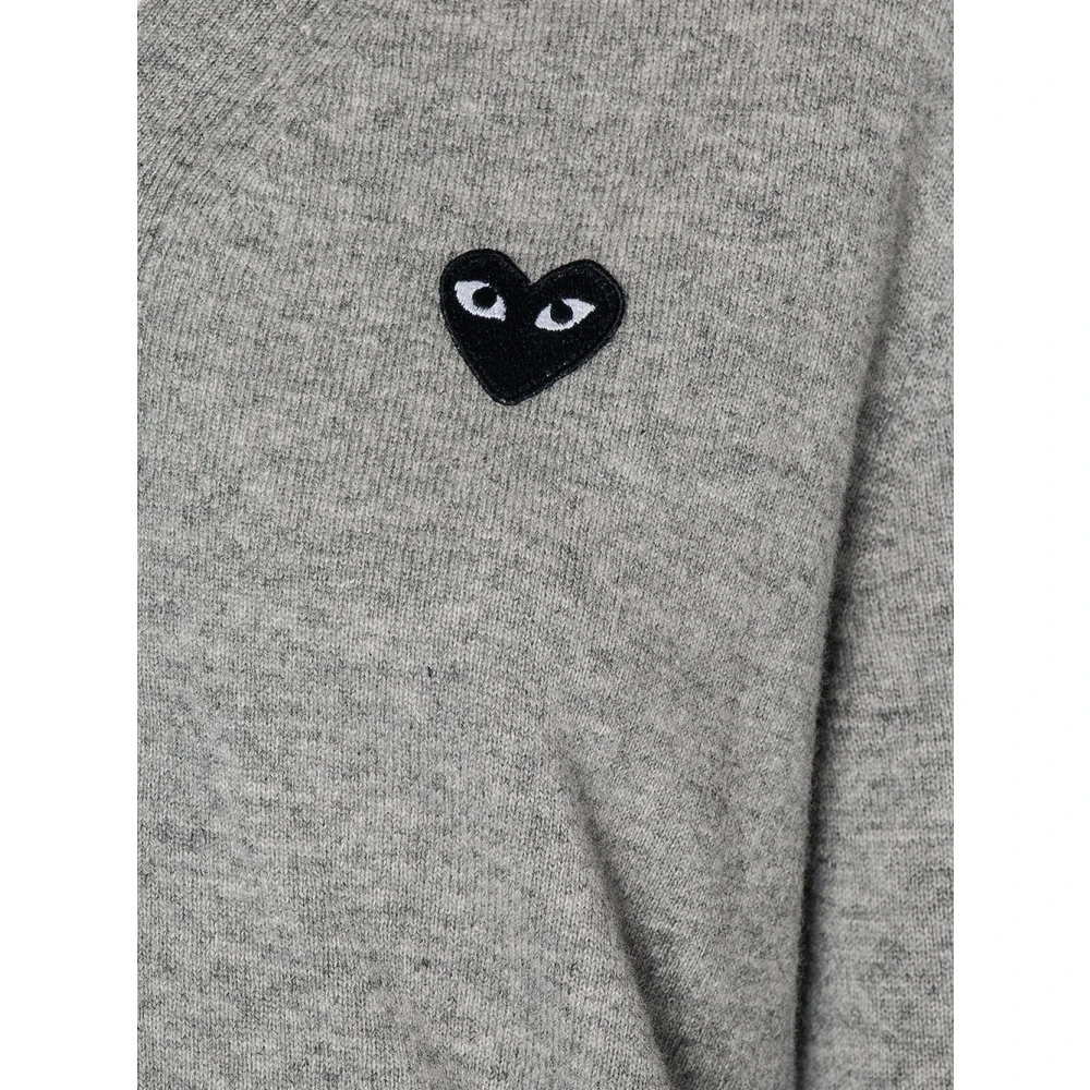 Comme des Garçons Play Wollen Hart Cardigan Gray Dames