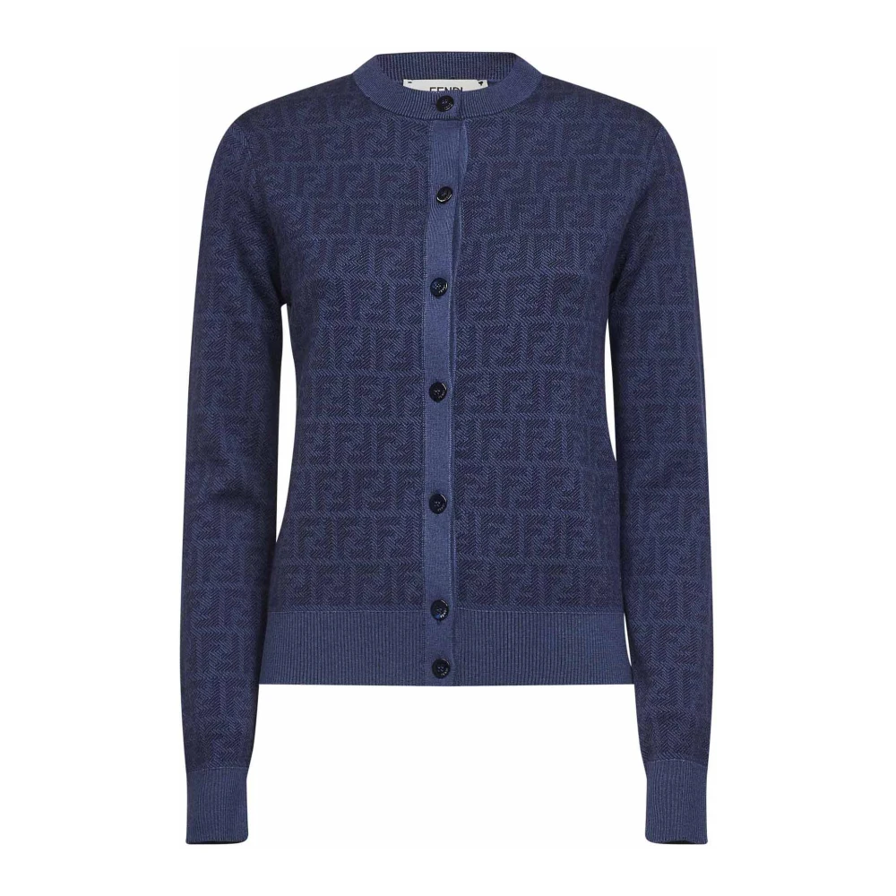 Fendi Women's Blue Cardigans, Xs, Cardigan