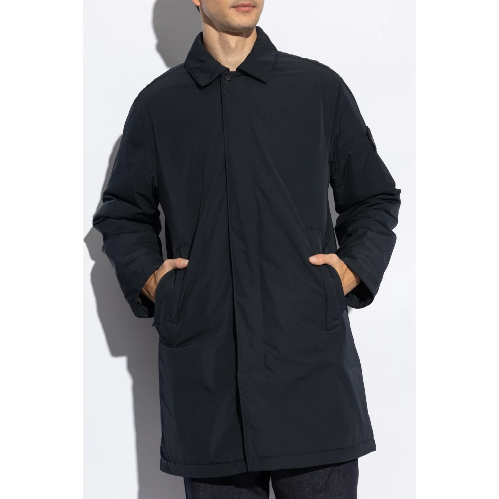 Stone Island Jas met logo Blue Heren