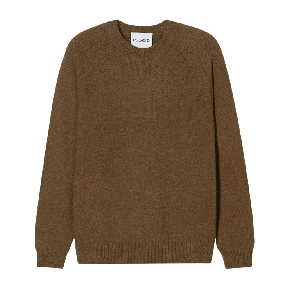 Closed Biologisch Katoen Raglan Crewneck Shirt Green Heren